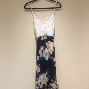 Backless Blue and white floral dress